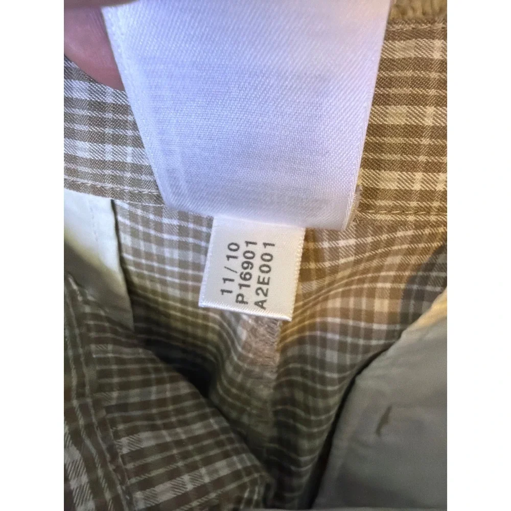 Adidas Golf Shorts Mens 30x8 Tan Plaid Performance Flat Front P16901
